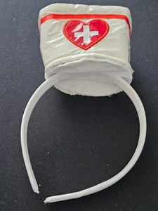 Red Cross Hair Band--& Pair of White & Blue Gloves--Both New--Free Shipping - Picture 1 of 4