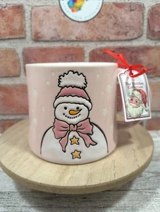 Spectrum Designz The Holiday Collection Snowman2 Keramik Kaffeebecher Rosa Neu mit Etikett - Bild 1 von 6