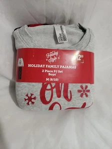 Holiday Style Pajamas 2 Piece PJ Set Boys 8/10 "Oh What Fun" - Picture 1 of 4