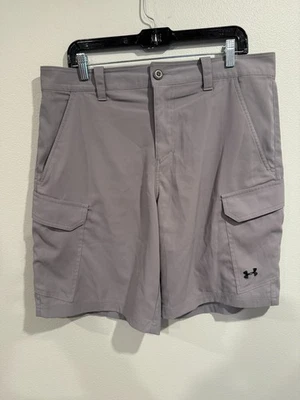 Under Armour Fish Pro 2.0 Cargo Shorts Men's 36 Gray Stretch Loose-Fit Hunting - Image 1 of 4