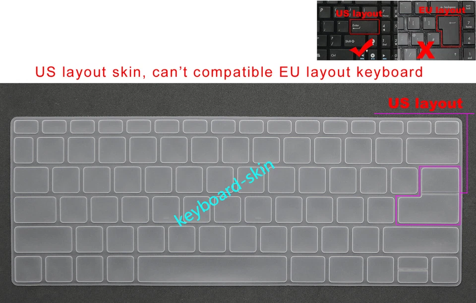US Keyboard Skin Cover for Acer A314-23M A314-23P,A314-36P -36M A514-55 A514-56 - Image 1 of 4
