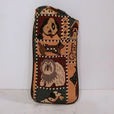 Vintage Tapestry Dog Pattern Eyeglass Case Sleeve - Image 1 of 3
