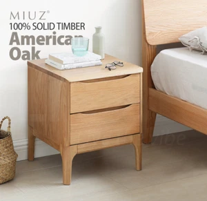 [Refurbished] MIUZ Solid Timber Bedside Tables Drawers Side Table Nightstand - Picture 1 of 6