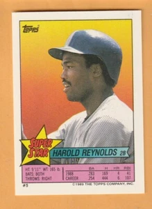 Harold Reynolds Seattle Mariners 1989 Topps Pegatina Trasero #5 Corvallis O 12J - Imagen 1 de 2