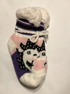 Mädchen kuschelige Plüsch gefütterte Hausschuhe Socken Größe 4-10 mehrfarbig - Bild 1 von 4