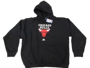 New Chicago Bulls Mens Size XL XLarge Black Adidas Pullover Hoodie - Picture 1 of 5
