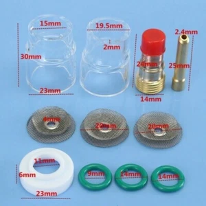 TIG Welding Torch,3/32 Gas Lens #12 Cup 2.4mm Collet Kit For WP-17,18,26 - Picture 1 of 7