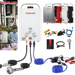 GASLAND Gas Water Heater System Portable Outdoor Camping Hot Shower 8/10L LPG RV - Picture 1 of 48