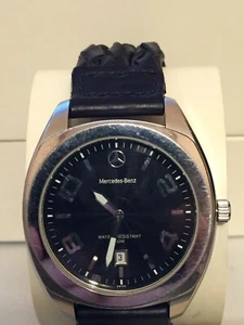 Mercedes Benz Black Face Braided Leather Band Watch #505 - Picture 1 of 7