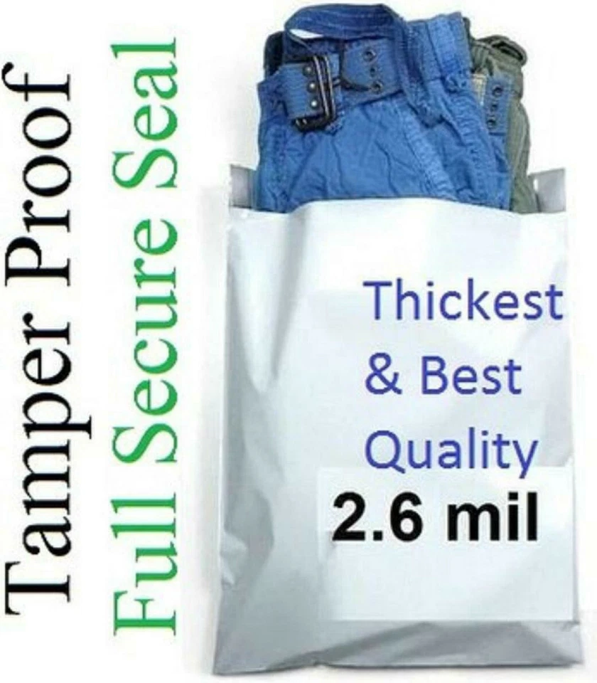 Sobres de plástico de polietileno bolsas de envío gruesas 2,6 mil blancas premium 9 x 12 Foto 1 de 1