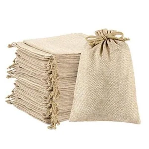 75 Pcs Small Burlap Bags with Drawstring - 5.43" x 3.74" Burlap Favor 75pcs - Picture 1 of 6