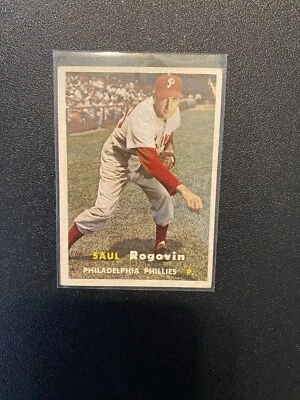 1957 Topps Saul Rogovin #129 No Creases Ex+ - Image 1 of 2