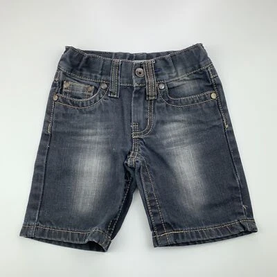 Boys size 2, Pumpkin Patch, dark denim shorts, adjustable, GUC - image 1 of 4