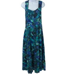 Maxi Vestido Floral Vintage Años 90 Para Mujer Talla 11 12 All That Jazz Tropical Acuarela - Imagen 1 de 11