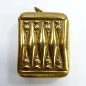 Antique SCOTTISH THISTLE / GERMAN made early brass vintage Vesta Case - Foto 1 di 9