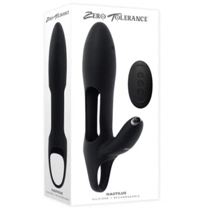 Zero Tolerance Nautilus Black - Silicone Vibrating Cocksheath - Picture 1 of 7