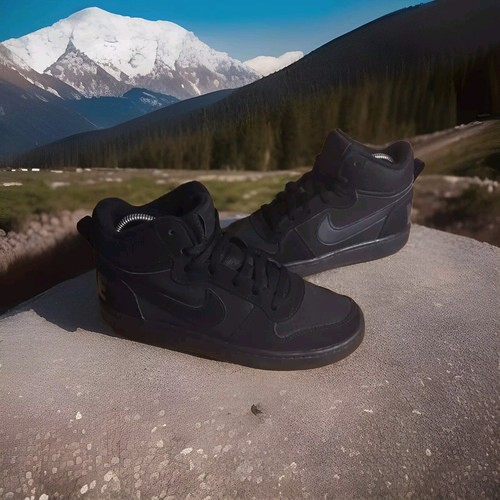Nike Court Borough Mid Sneakers Triple Black scarpa taglia 7 5 donna o ragazzo 6
