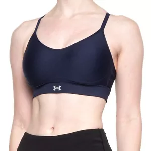 Sujetador deportivo Under Armour Midnight azul marino bajo impacto continuo para mujer nuevo con etiquetas - Imagen 1 de 2