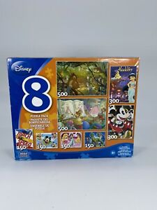 Disney 8 in 1 MULTIPACK Jigsaw Puzzle Pack Bambi Aladdin Cinderella Mickey + NEW