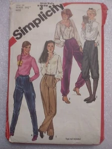 Simplicity 5236 Misses Banded Knickers & Jodhpurs Pants Pattern Sz 12 Pre-owned - Picture 1 of 2