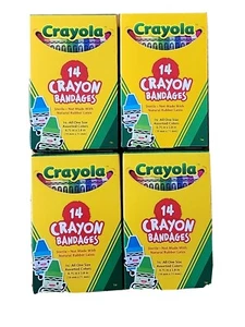 4 Boxes Crayola Crayon Bandaids Bandages Sterile Assorted Colors, One Size Kids - Picture 1 of 2