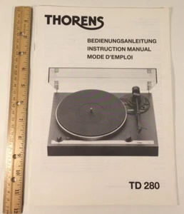 Thorens TD280 Turntable "Original" Vintage Owners Manual 16 Pages  - Picture 1 of 12