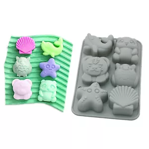 Cute Animal Tiger Dophin Owl Silicone Mold Kid Bath Soap Jelly Chocolate Crayon - Picture 1 of 5