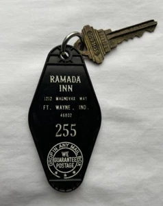 Ramada Inn Hotel Motel Keychain Fob & Key - Ft. Wayne, Indiana (Room #255) - Picture 1 of 2
