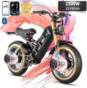 RomeoⅡ 2500W Dual Motor Electric Bike for Adults 40 Mph, 60Ah Long Range Ebike - Picture 1 of 6