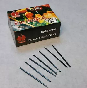 1000 SCHWARZE PFEILPICKS 3,5 ZOLL Martini Olive Zwiebel Cocktail Getränk garnieren Speere - Bild 1 von 1