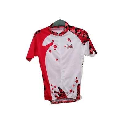 Camiseta de ciclismo My Senlan blanca rosa floral manga S ajustada elástica. Damas XL Foto 1 de 4
