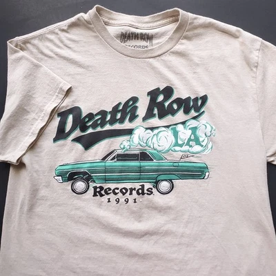 Camiseta Death Row Records Para Hombre M Manga Corta Retro LA 1991 Verde Tostado Coche Algodón Foto 1 de 4