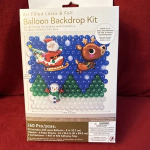 Balloon Backdrop Kit Santa Reindeer Air Filled Latex & Foil 260pcs New - Picture 1 of 2