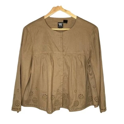 Blazer Worth de lino tostado con ojales claro (12) Foto 1 de 4