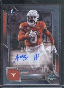2025 Bowman University Chrome ANTHONY HILL #BCA-AHJ 1st Texas Longhorns Auto - Picture 1 of 2