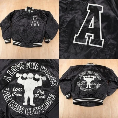 A LOSS FOR WORDS 2010 Crew Pop Punk satin snap bomber coach jacket SMALL - Image 1 of 4