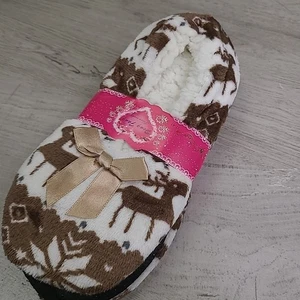 Dong Fang Rentier bequeme Hausschuhe Socken Fleer braun BRANDNEU - Bild 1 von 5