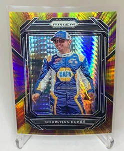 2023 Panini Prizm Nascar Christian Eckes Purple Yellow Hyper Prizm #18 - Picture 1 of 2