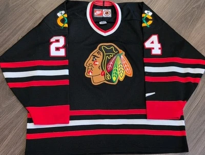 Camiseta deportiva de hockey Nike NHL de los Chicago Blackhawks vintage rara de Bob Probert talla grande Foto 1 de 4