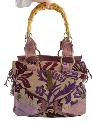 J'Bothe Y2K винтажный ноутбук сумка фиолетовый бархат сумка с короткими ручками съемный ремень через плечо - Изображение 1 из 4