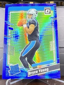 2023 Bryce Young Panini Donruss Optic Blue Hyper Prizm Rated Rookie #213 - Imagen 1 de 2