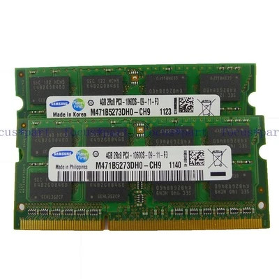 New Samsung 8GB (2X4GB) PC3-10600 DDR3 1333MHz 204-pin SO-DIMM Laptop Memory ram - Bild 1 von 3