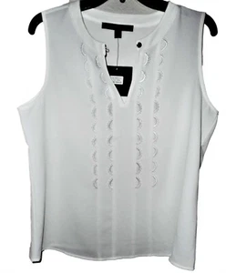 Blusa Marc New York Bordada Frontal, Sin Mangas L, Blanca - Imagen 1 de 1