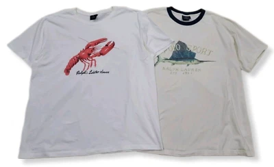 2 camisetas polo deportivas vintage de los 90 Ralph Lauren para hombre talla XL Foto 1 de 4