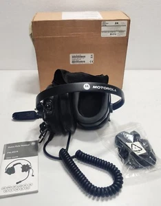 MOTOROLA PMLN5276B HEAVY DUTY HEADSET with Noise-Cancelling Boom Microphone - Picture 1 of 7