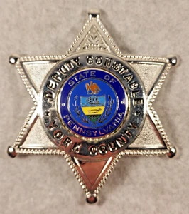 Distintivo obsoleto vintage contea di York, Pennsylvania vice agente polizia - Foto 1 di 11