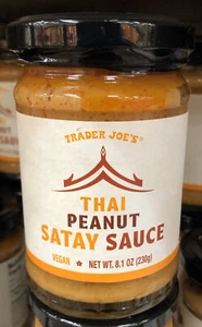 Trader Joe's Thai peanut satay sauce Vegan Limited Seasonal 8.1 ounce (230g) - Picture 1 of 6
