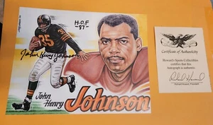 JOHN HENRY JOHNSON -- 8X10 COLOR CARICATURE -- AUTOGRAPHED -- COA - Picture 1 of 3