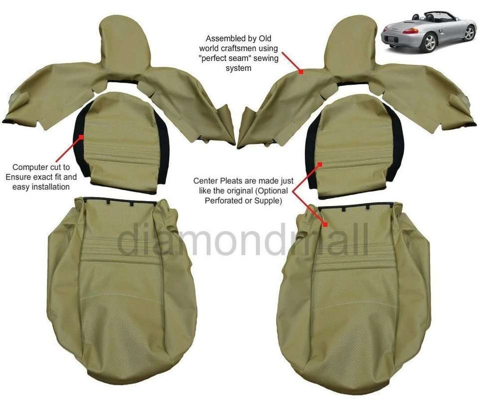 Fits Porsche Boxster 1997-2002 German Leatherette Seat Covers Replacement New — 第 1/4 张图片
