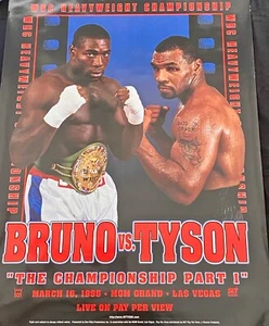 MIKE TYSON v FRANK BRUNO 1996 "ON SITE" BOXING POSTER(24 X 36) WBC CHAMPIONSHIP - Picture 1 of 12
